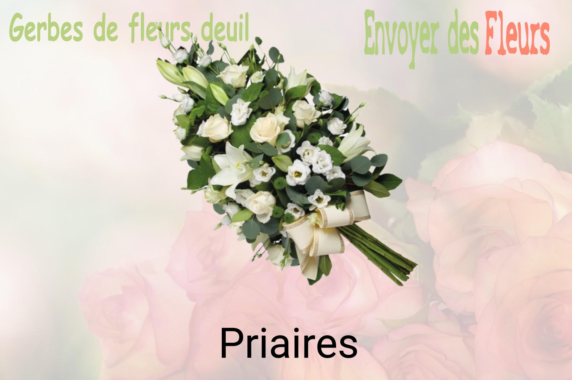 Gerbe de fleurs de deuil livrée à Priaires